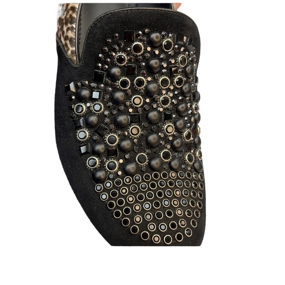 BALDAN woman’s black suede embellished flats, size 38 EU, Never worn - Picture 6 of 9